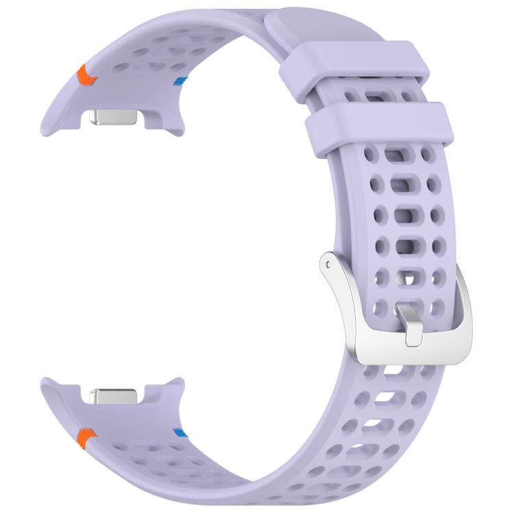 For Samsung Galaxy Watch8 / Watch8 Classic xDfind Alloy Silver Buckle Breathable Hole Silicone Watch Band(Official Purple) by xDfind