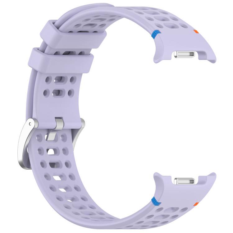 For Samsung Galaxy Watch8 / Watch8 Classic xDfind Alloy Silver Buckle Breathable Hole Silicone Watch Band(Official Purple) by xDfind