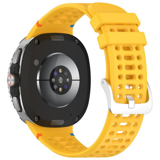 For Samsung Galaxy Watch8 / Watch8 Classic xDfind Alloy Silver Buckle Breathable Hole Silicone Watch Band(Yellow) by xDfind