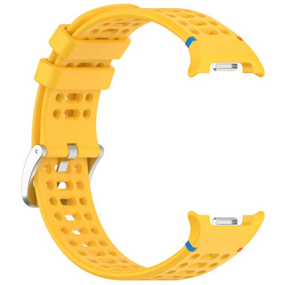 For Samsung Galaxy Watch8 / Watch8 Classic xDfind Alloy Silver Buckle Breathable Hole Silicone Watch Band(Yellow) by xDfind