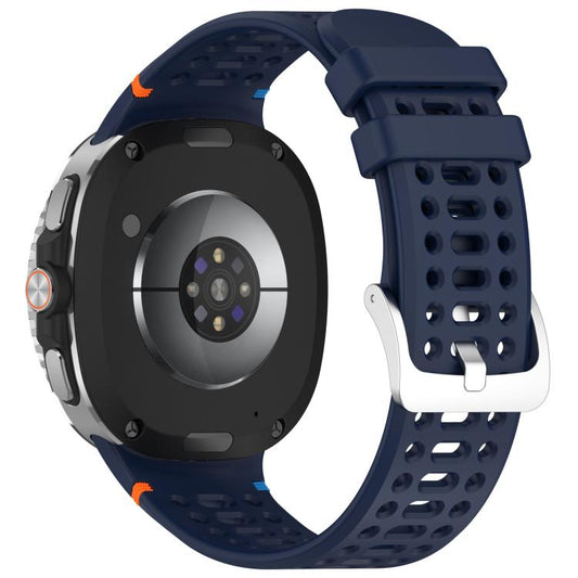 For Samsung Galaxy Watch8 / Watch8 Classic xDfind Alloy Silver Buckle Breathable Hole Silicone Watch Band(Midnight Blue) by xDfind