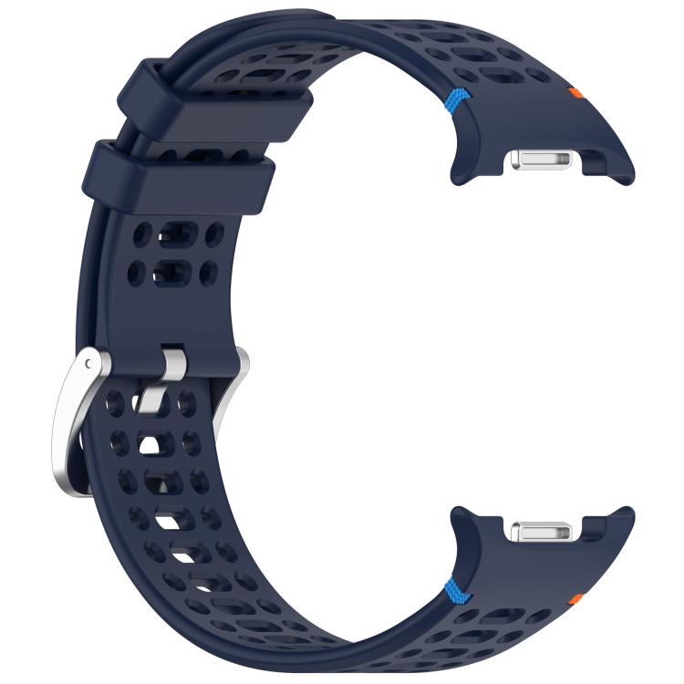 For Samsung Galaxy Watch8 / Watch8 Classic xDfind Alloy Silver Buckle Breathable Hole Silicone Watch Band(Midnight Blue) by xDfind