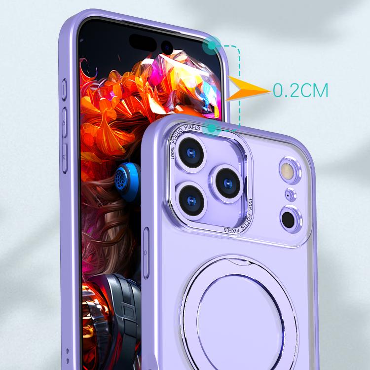 For iPhone 17 Pro Max kalebol MagSafe Metal Ring Holder Phone Case(Light Purple) by Kalebol