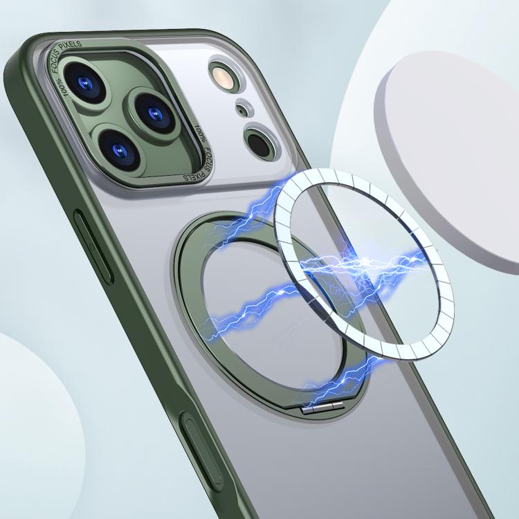 For iPhone 17 Pro Max kalebol MagSafe Metal Ring Holder Phone Case(Green) by Kalebol