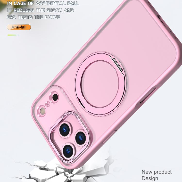 For iPhone 17 Pro Max kalebol MagSafe Metal Ring Holder Phone Case(Pink) by Kalebol