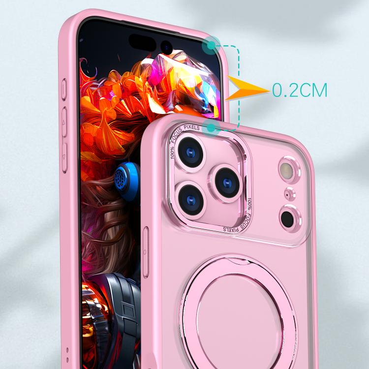 For iPhone 17 Pro Max kalebol MagSafe Metal Ring Holder Phone Case(Pink) by Kalebol