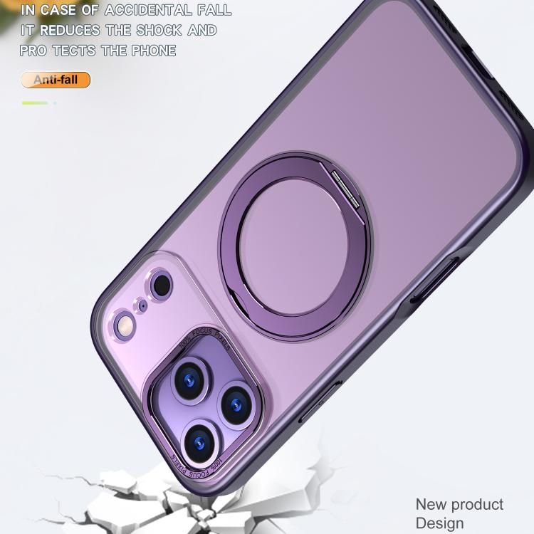 For iPhone 17 Pro Max kalebol MagSafe Metal Ring Holder Phone Case(Dark Purple) by Kalebol