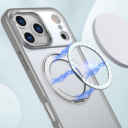 For iPhone 17 Pro kalebol MagSafe Metal Ring Holder Phone Case(Titanium Gray) by Kalebol
