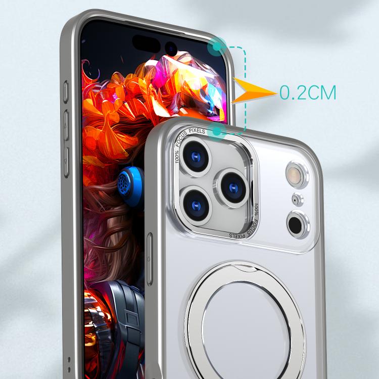 For iPhone 17 Pro kalebol MagSafe Metal Ring Holder Phone Case(Titanium Gray) by Kalebol