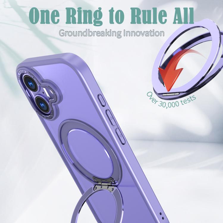 For iPhone 17 kalebol MagSafe Metal Ring Holder Phone Case(Light Purple) by Kalebol