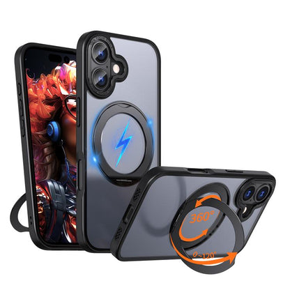 For iPhone 17 kalebol MagSafe Metal Ring Holder Phone Case(Black) by Kalebol