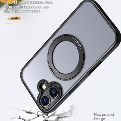 For iPhone 17 kalebol MagSafe Metal Ring Holder Phone Case(Black) by Kalebol