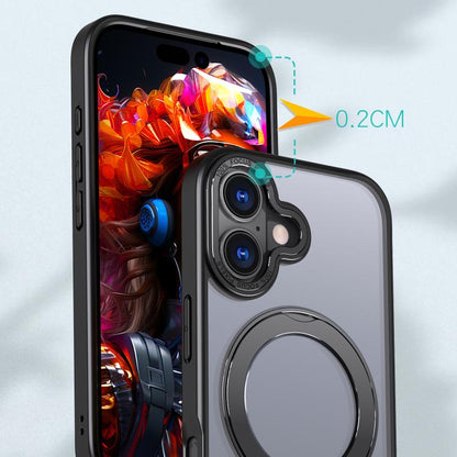 For iPhone 17 kalebol MagSafe Metal Ring Holder Phone Case(Black) by Kalebol