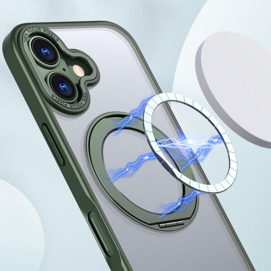 For iPhone 17 kalebol MagSafe Metal Ring Holder Phone Case(Green) by Kalebol