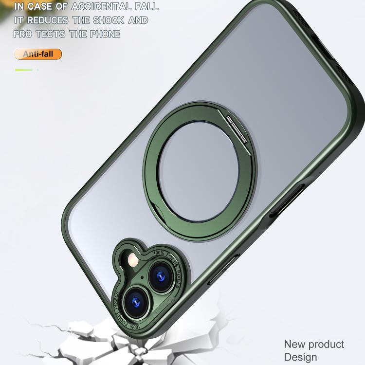 For iPhone 17 kalebol MagSafe Metal Ring Holder Phone Case(Green) by Kalebol