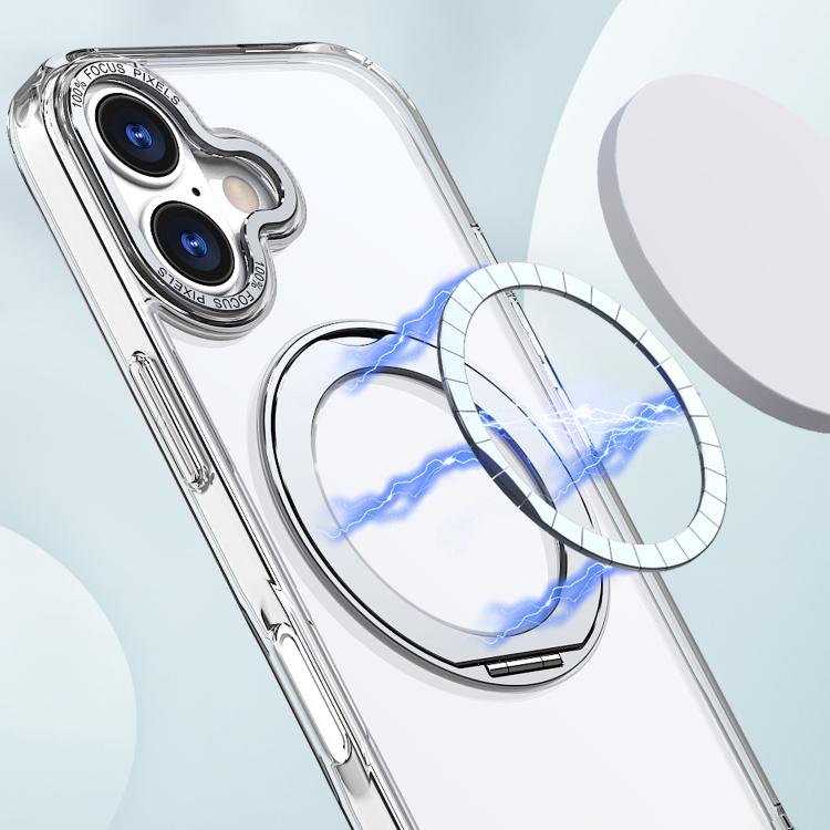 For iPhone 17 kalebol MagSafe Metal Ring Holder Phone Case(Transparent) by Kalebol