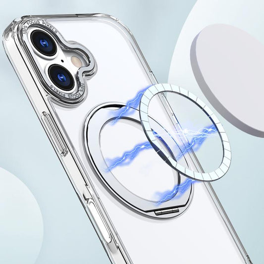 For iPhone 17 kalebol MagSafe Metal Ring Holder Phone Case(Transparent) by Kalebol