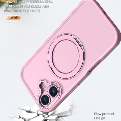 For iPhone 17 kalebol MagSafe Metal Ring Holder Phone Case(Pink) by Kalebol