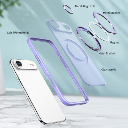 For iPhone Air kalebol MagSafe Metal Ring Holder Phone Case(Light Purple) by Kalebol