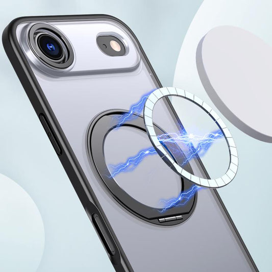 For iPhone Air kalebol MagSafe Metal Ring Holder Phone Case(Black) by Kalebol