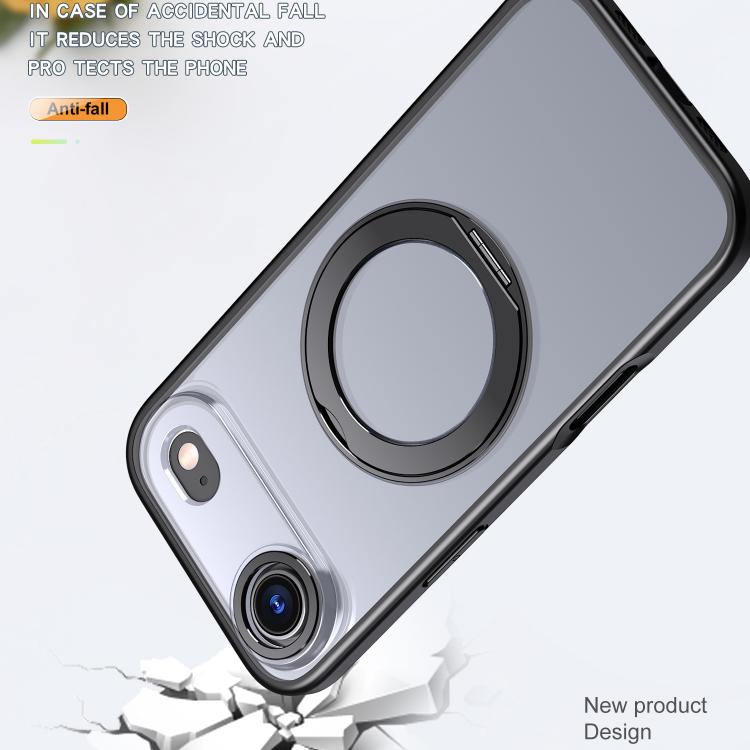 For iPhone Air kalebol MagSafe Metal Ring Holder Phone Case(Black) by Kalebol