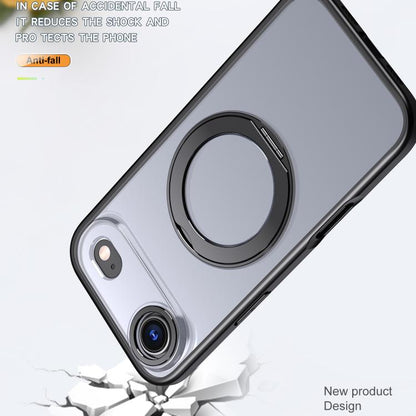 For iPhone Air kalebol MagSafe Metal Ring Holder Phone Case(Black) by Kalebol