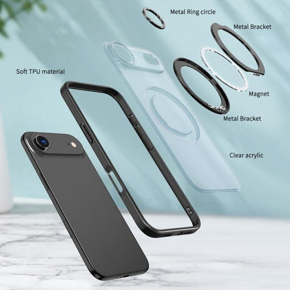 For iPhone Air kalebol MagSafe Metal Ring Holder Phone Case(Black) by Kalebol