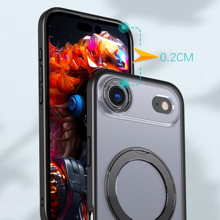 For iPhone Air kalebol MagSafe Metal Ring Holder Phone Case(Black) by Kalebol