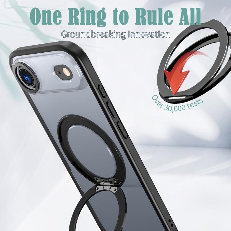 For iPhone Air kalebol MagSafe Metal Ring Holder Phone Case(Black) by Kalebol