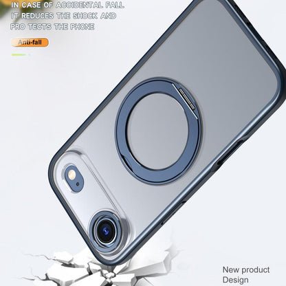 For iPhone Air kalebol MagSafe Metal Ring Holder Phone Case(Blue) by Kalebol