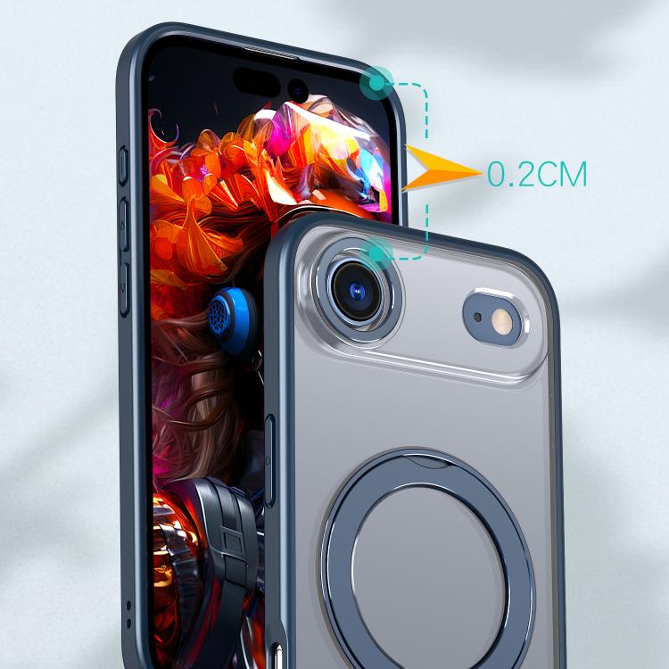 For iPhone Air kalebol MagSafe Metal Ring Holder Phone Case(Blue) by Kalebol