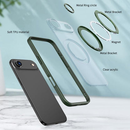 For iPhone Air kalebol MagSafe Metal Ring Holder Phone Case(Green) by Kalebol
