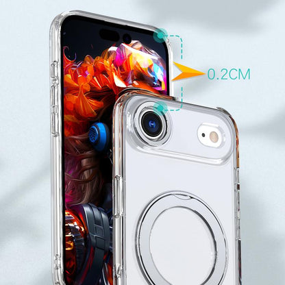 For iPhone Air kalebol MagSafe Metal Ring Holder Phone Case(Transparent) by Kalebol