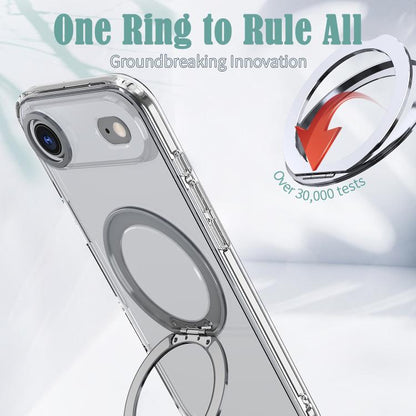 For iPhone Air kalebol MagSafe Metal Ring Holder Phone Case(Transparent) by Kalebol