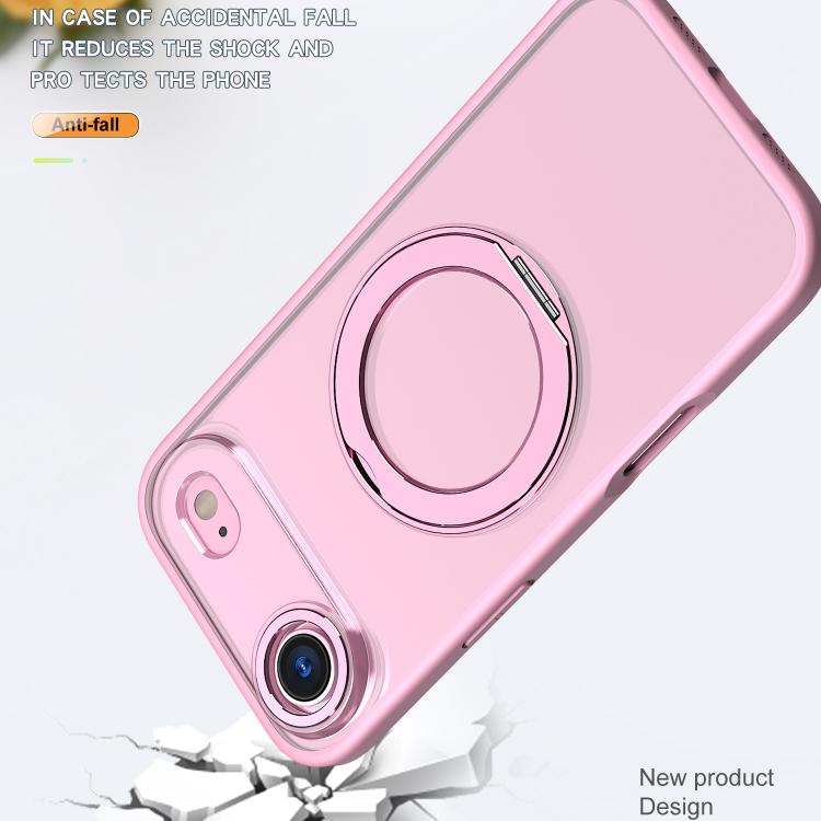 For iPhone Air kalebol MagSafe Metal Ring Holder Phone Case(Pink) by Kalebol