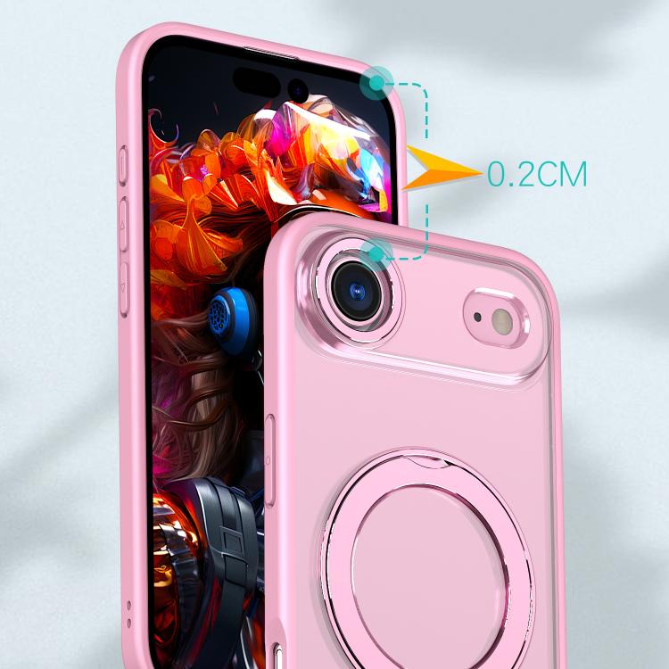 For iPhone Air kalebol MagSafe Metal Ring Holder Phone Case(Pink) by Kalebol