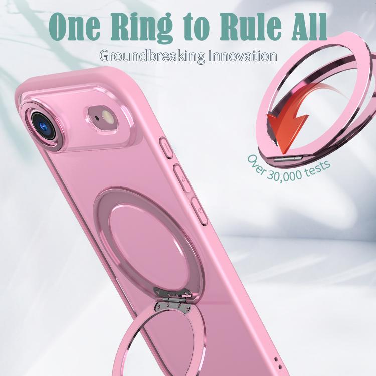 For iPhone Air kalebol MagSafe Metal Ring Holder Phone Case(Pink) by Kalebol