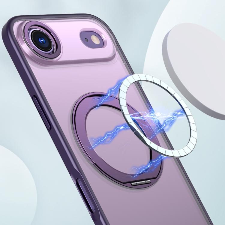 For iPhone Air kalebol MagSafe Metal Ring Holder Phone Case(Dark Purple) by Kalebol