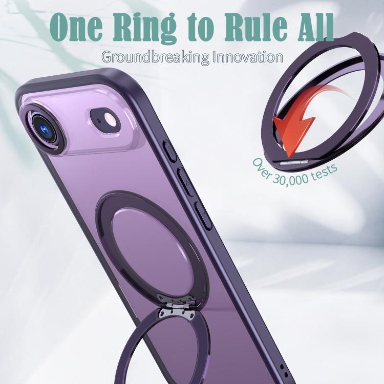 For iPhone Air kalebol MagSafe Metal Ring Holder Phone Case(Dark Purple) by Kalebol
