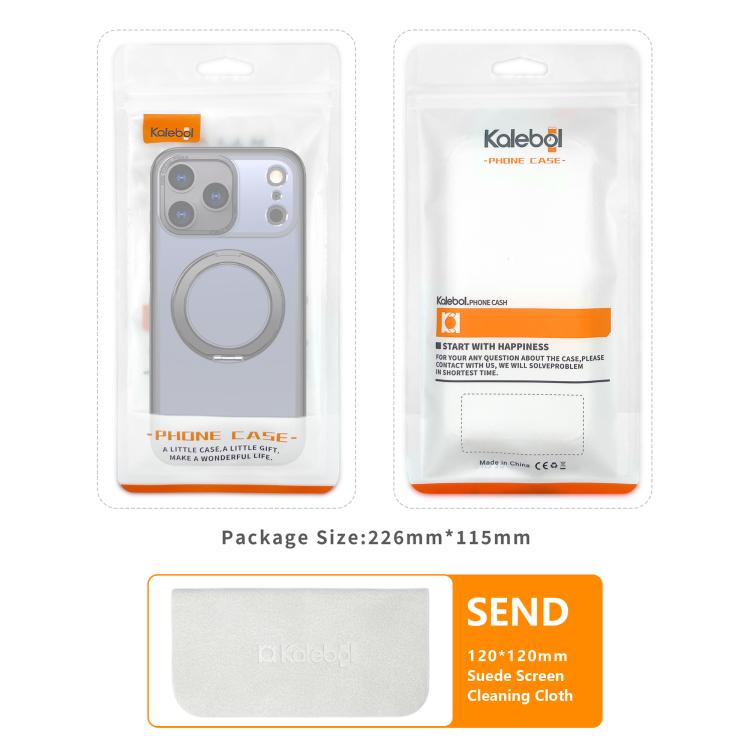 For iPhone 17 kalebol MagSafe Metal Ring Holder Phone Case(Black) by Kalebol