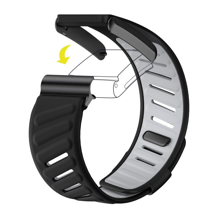 For WHOOP 5.0 xDfind Silicone Sports Watch Band(Black + Light Grey) by xDfind