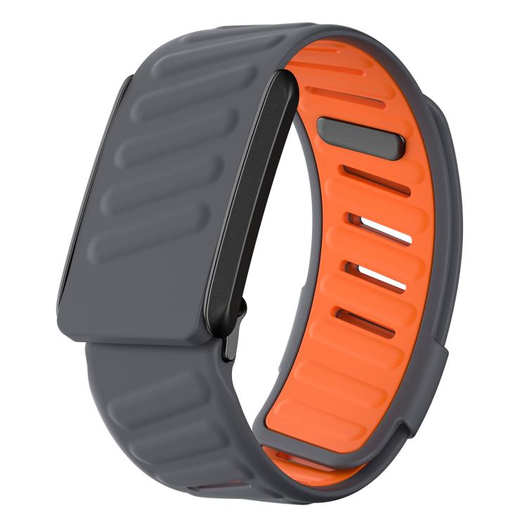 For WHOOP 5.0 xDfind Silicone Sports Watch Band(Dark Grey + Orange) by xDfind