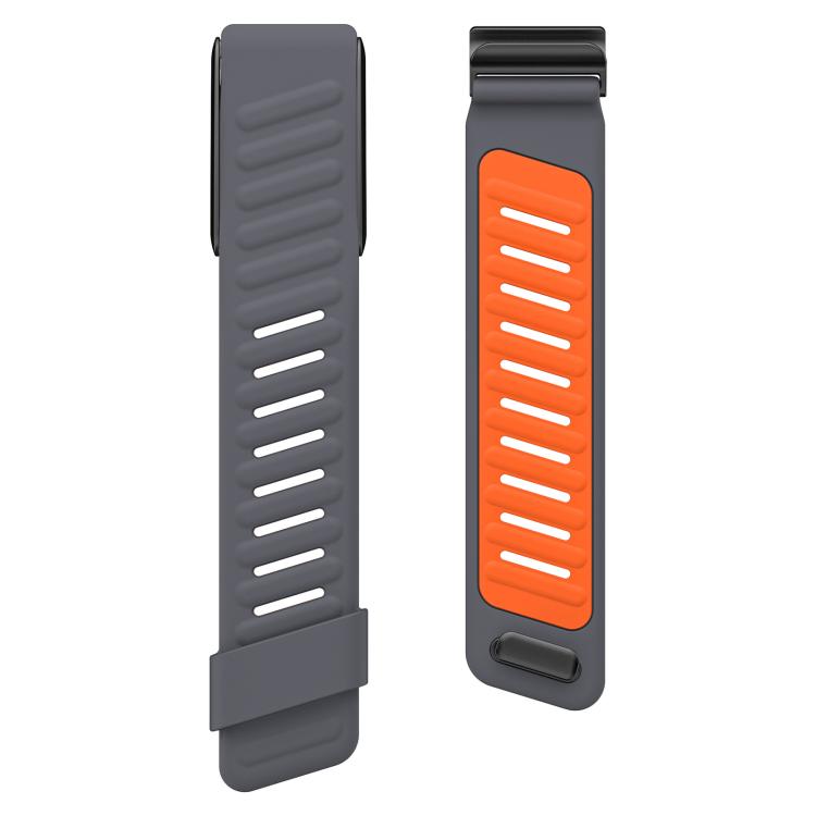 For WHOOP 5.0 xDfind Silicone Sports Watch Band(Dark Grey + Orange) by xDfind