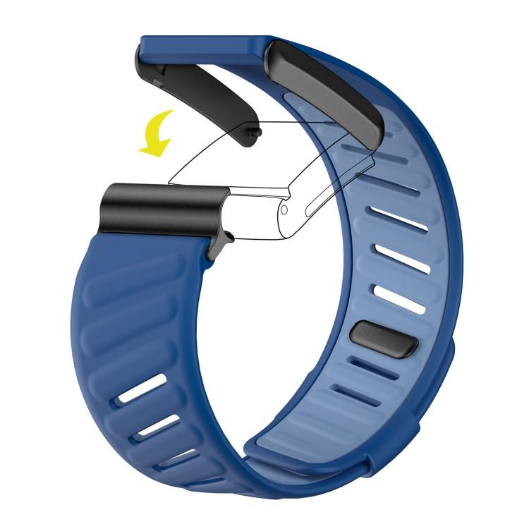 For WHOOP 5.0 xDfind Silicone Sports Watch Band(Dark Blue + Light Blue) by xDfind