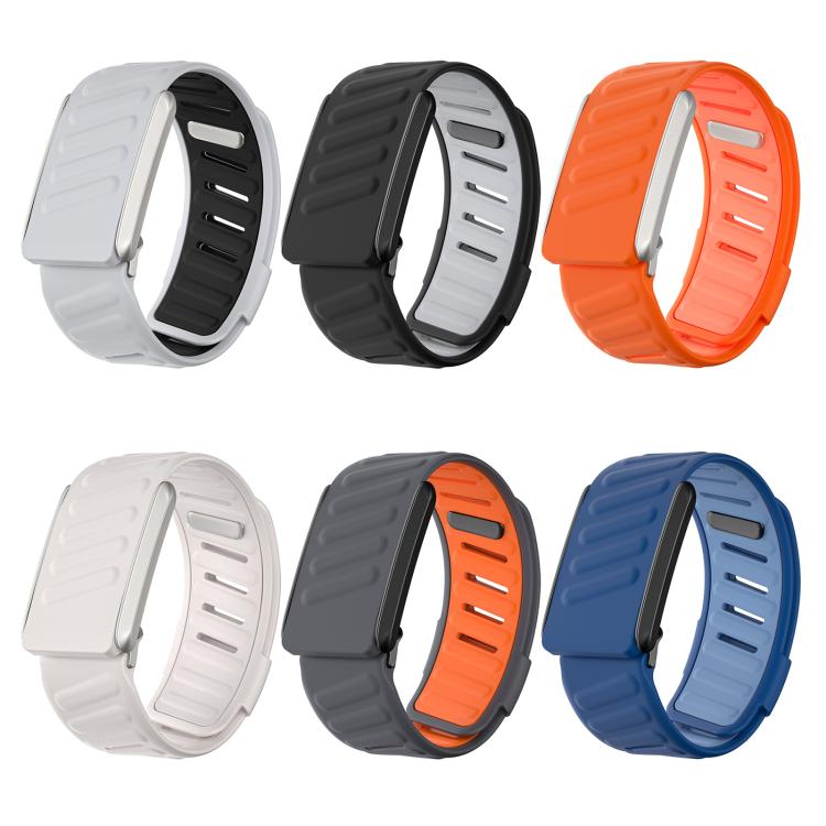 For WHOOP 5.0 xDfind Silicone Sports Watch Band(Light Grey + Black) by xDfind