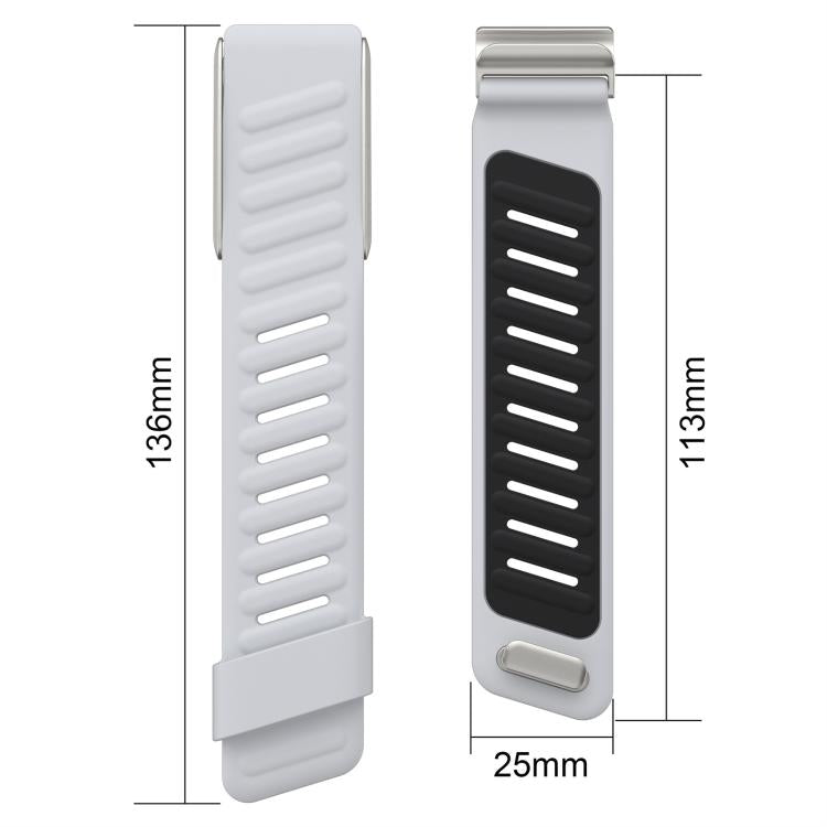 For WHOOP 5.0 xDfind Silicone Sports Watch Band(Black + Light Grey) by xDfind