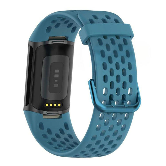 For Fitbit Charge 6 / 5 xDfind Hole Style Breathable Silicone Watch Band(Official Blue) by xDfind