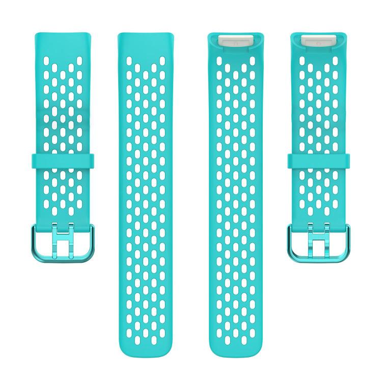 For Fitbit Charge 6 / 5 xDfind Hole Style Breathable Silicone Watch Band(Teal) by xDfind