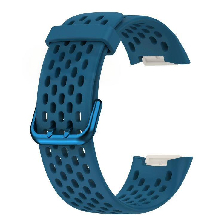For Fitbit Charge 6 / 5 xDfind Hole Style Breathable Silicone Watch Band(Cyan) by xDfind