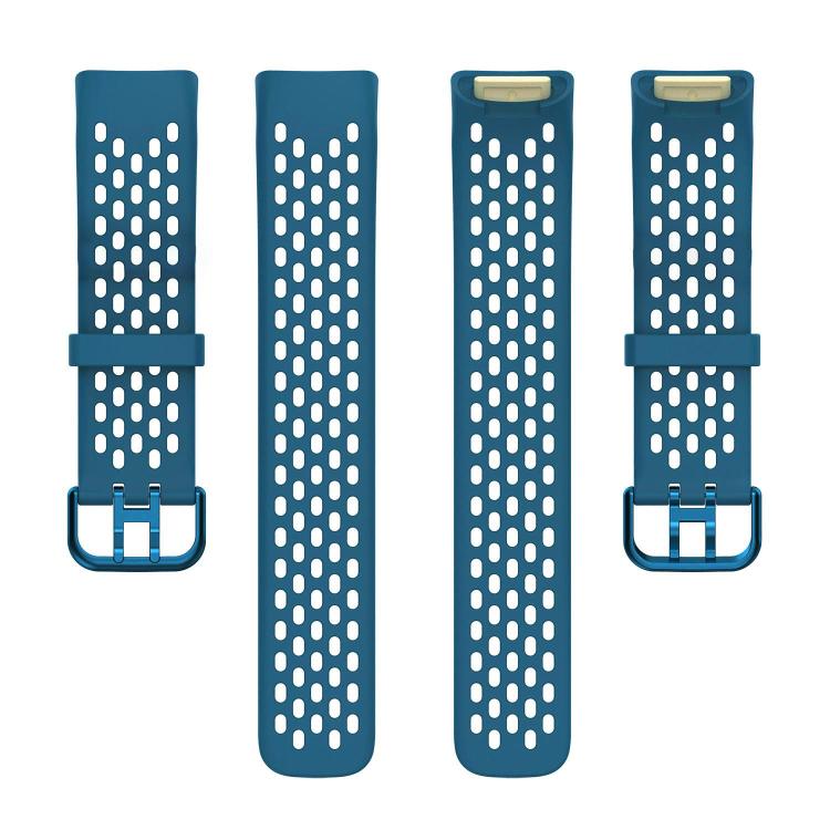 For Fitbit Charge 6 / 5 xDfind Hole Style Breathable Silicone Watch Band(Cyan) by xDfind